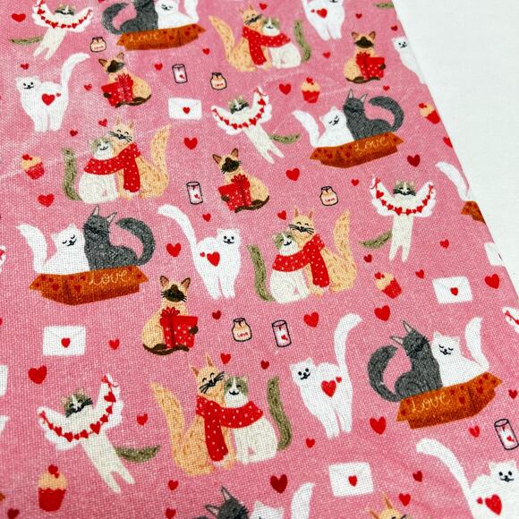 Puppington Kitchen Towels 100% Cotton Puppy Love Feline Valentines Set of 2 - Picture 2 of 7